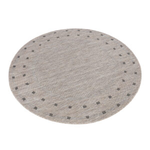 Area Rug Melissa Round Brown Frame Indoor Outdoor