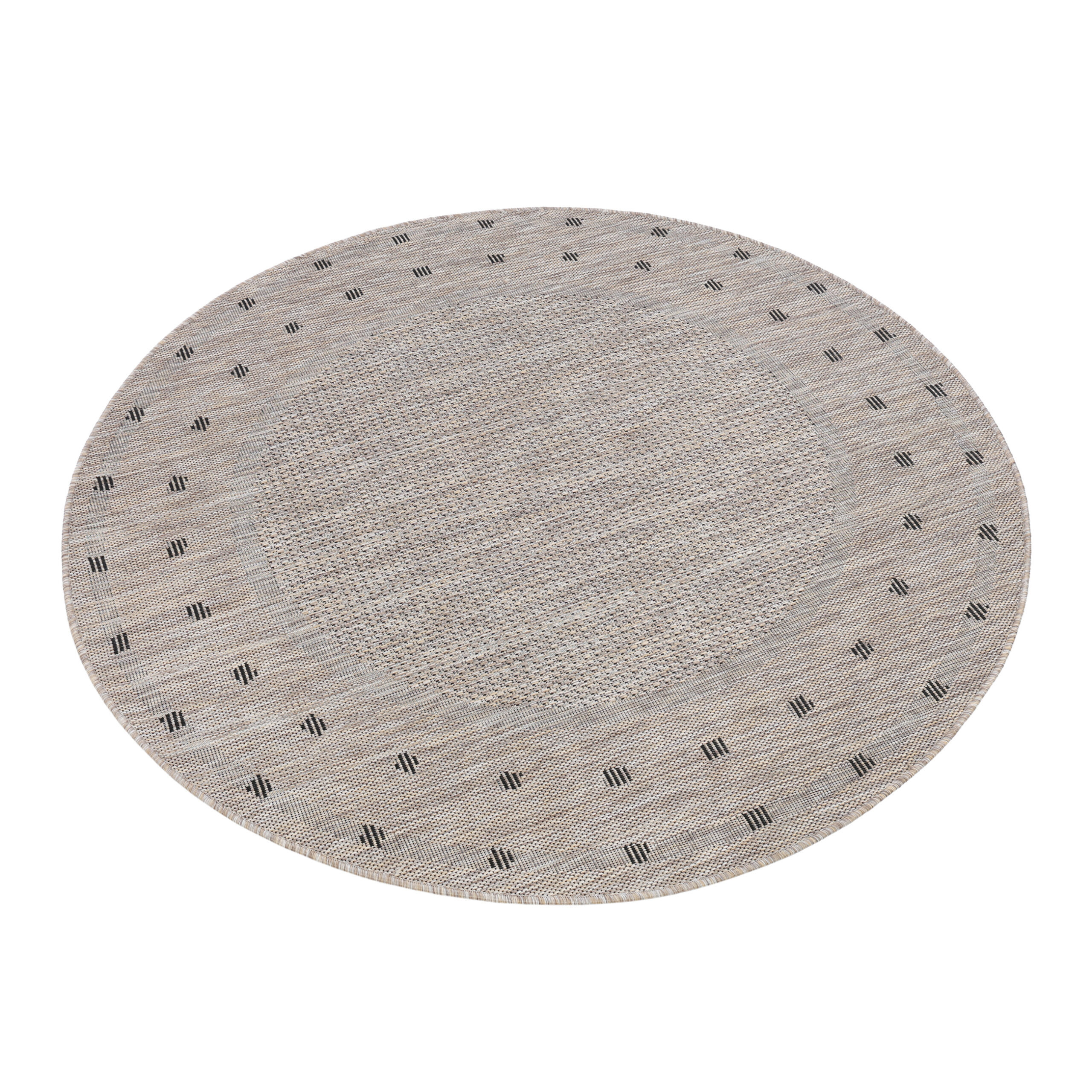 Area Rug Melissa Round Brown Frame Indoor Outdoor
