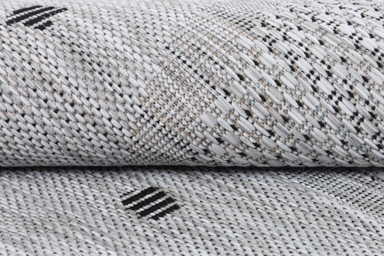 Area Rug Melissa Round Grey Frame Indoor Outdoor