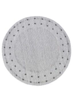 Area Rug Melissa Round Grey Frame Indoor Outdoor