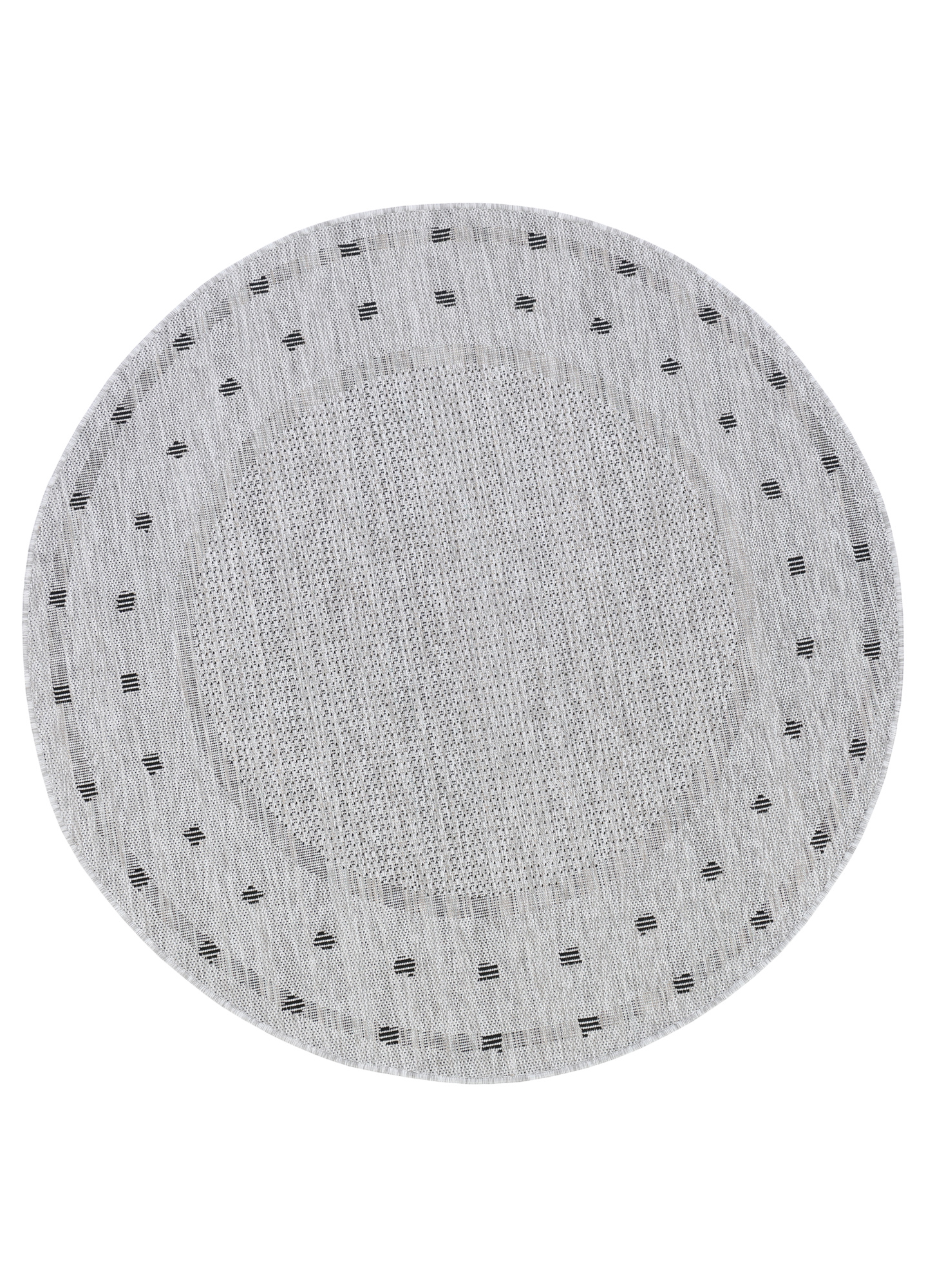 Area Rug Melissa Round Grey Frame Indoor Outdoor