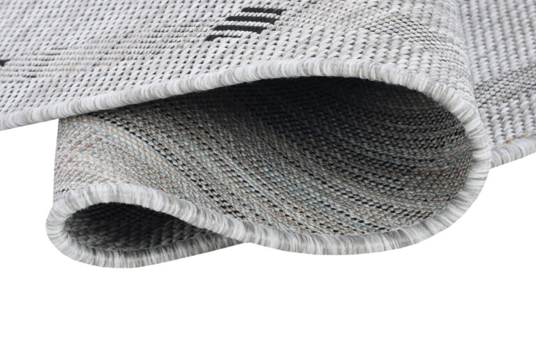 Area Rug Melissa Round Grey Frame Indoor Outdoor