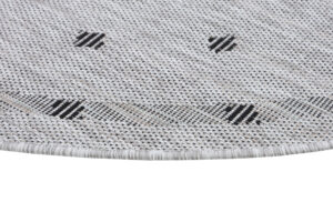 Area Rug Melissa Round Grey Frame Indoor Outdoor