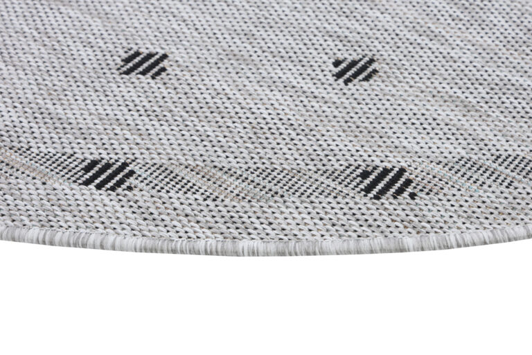 Area Rug Melissa Round Grey Frame Indoor Outdoor