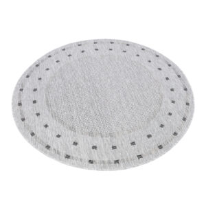 Area Rug Melissa Round Grey Frame Indoor Outdoor