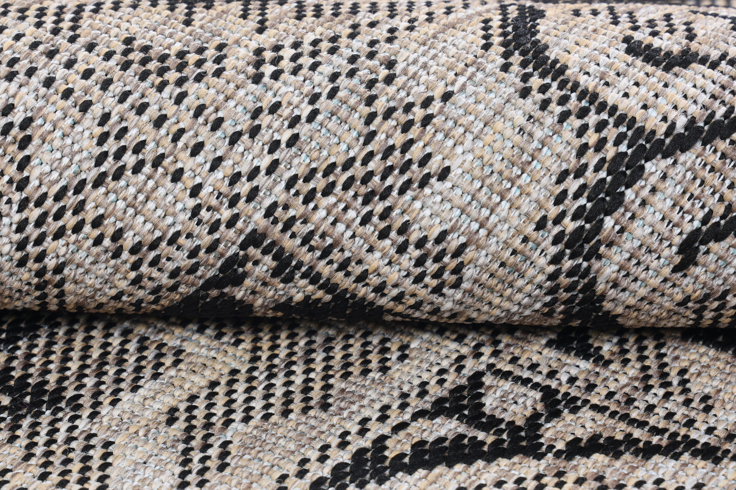 Area Rug Melissa Round Brown Black Mosaic Indoor Outdoor