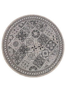 Area Rug Melissa Round Brown Black Mosaic Indoor Outdoor