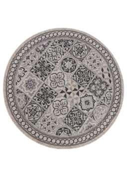 Area Rug Melissa Round Brown Black Mosaic Indoor Outdoor