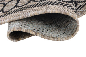 Area Rug Melissa Round Brown Black Mosaic Indoor Outdoor