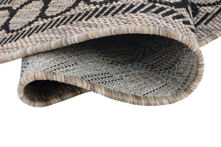 Area Rug Melissa Round Brown Black Mosaic Indoor Outdoor