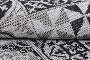 Area Rug Melissa Round Grey Black Mosaic Indoor Outdoor