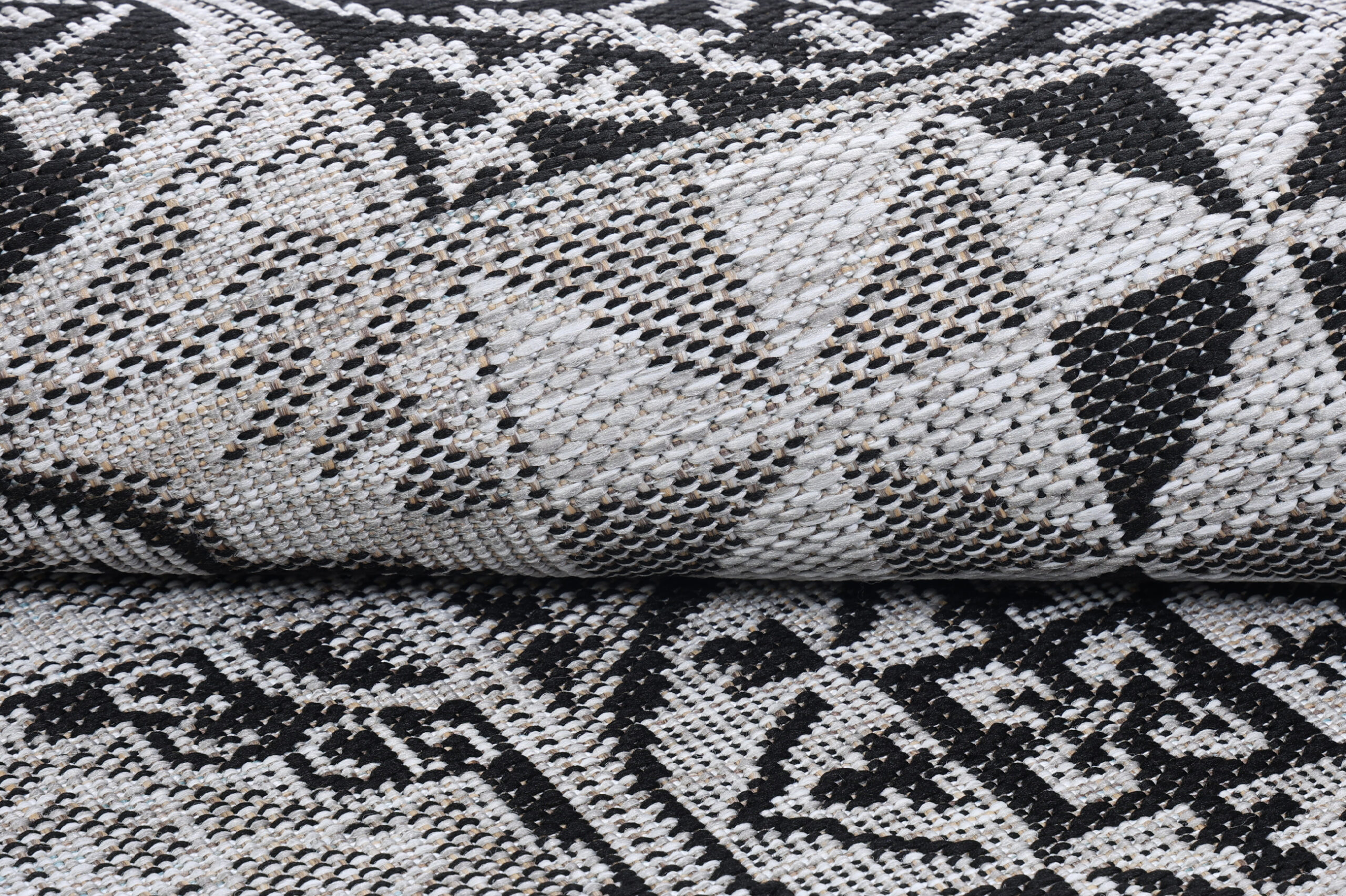 Area Rug Melissa Round Grey Black Mosaic Indoor Outdoor