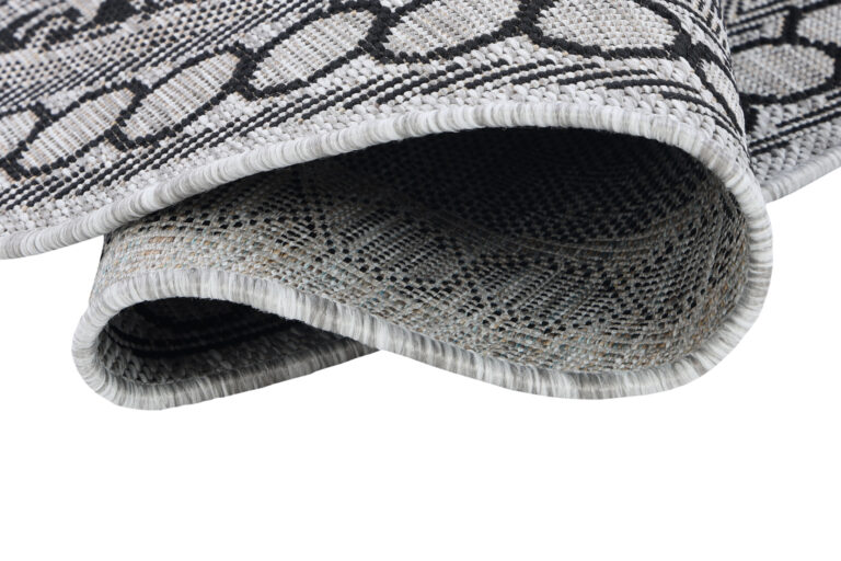 Area Rug Melissa Round Grey Black Mosaic Indoor Outdoor