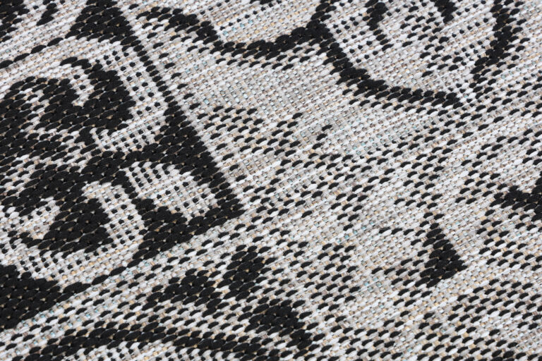 Area Rug Melissa Round Grey Black Mosaic Indoor Outdoor