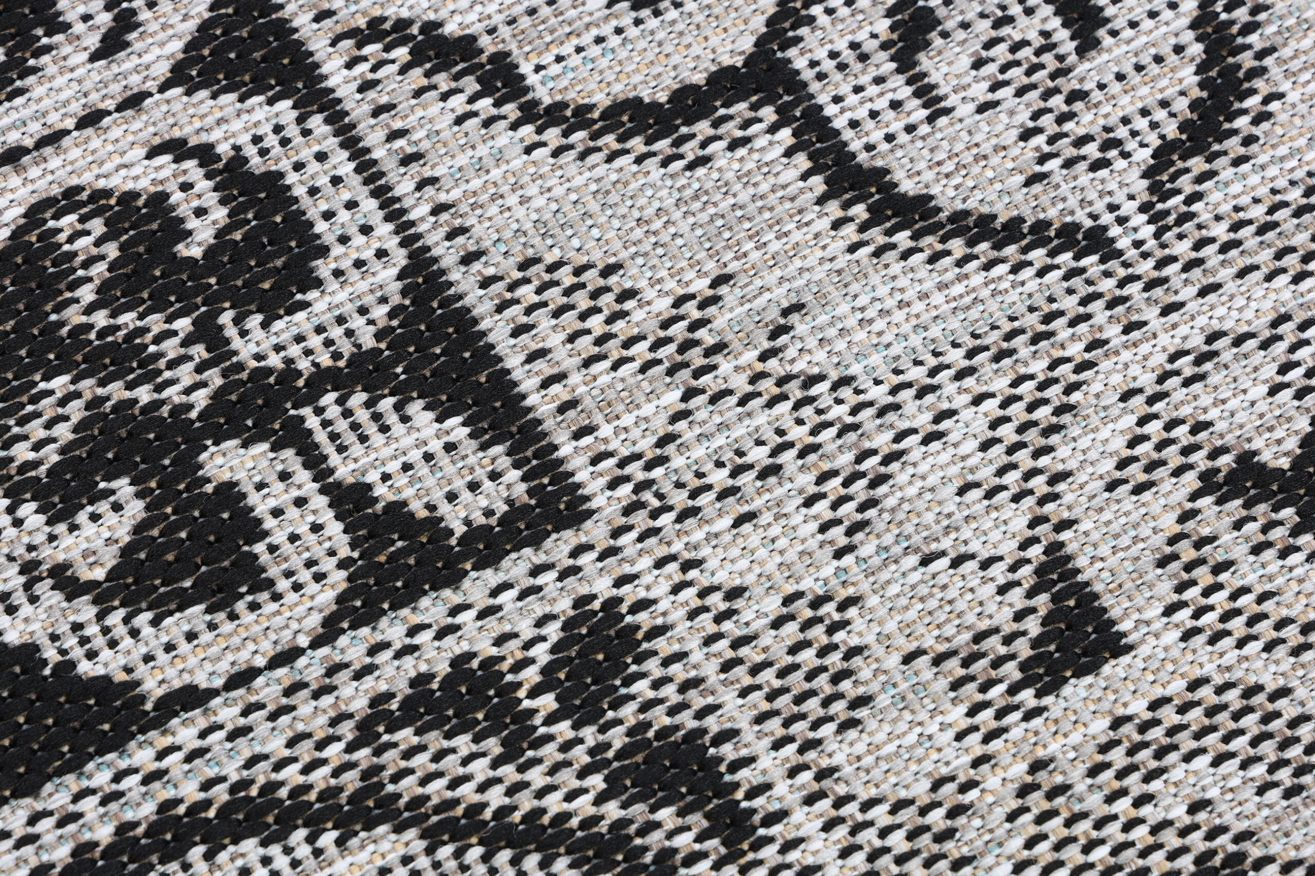 Area Rug Melissa Round Grey Black Mosaic Indoor Outdoor