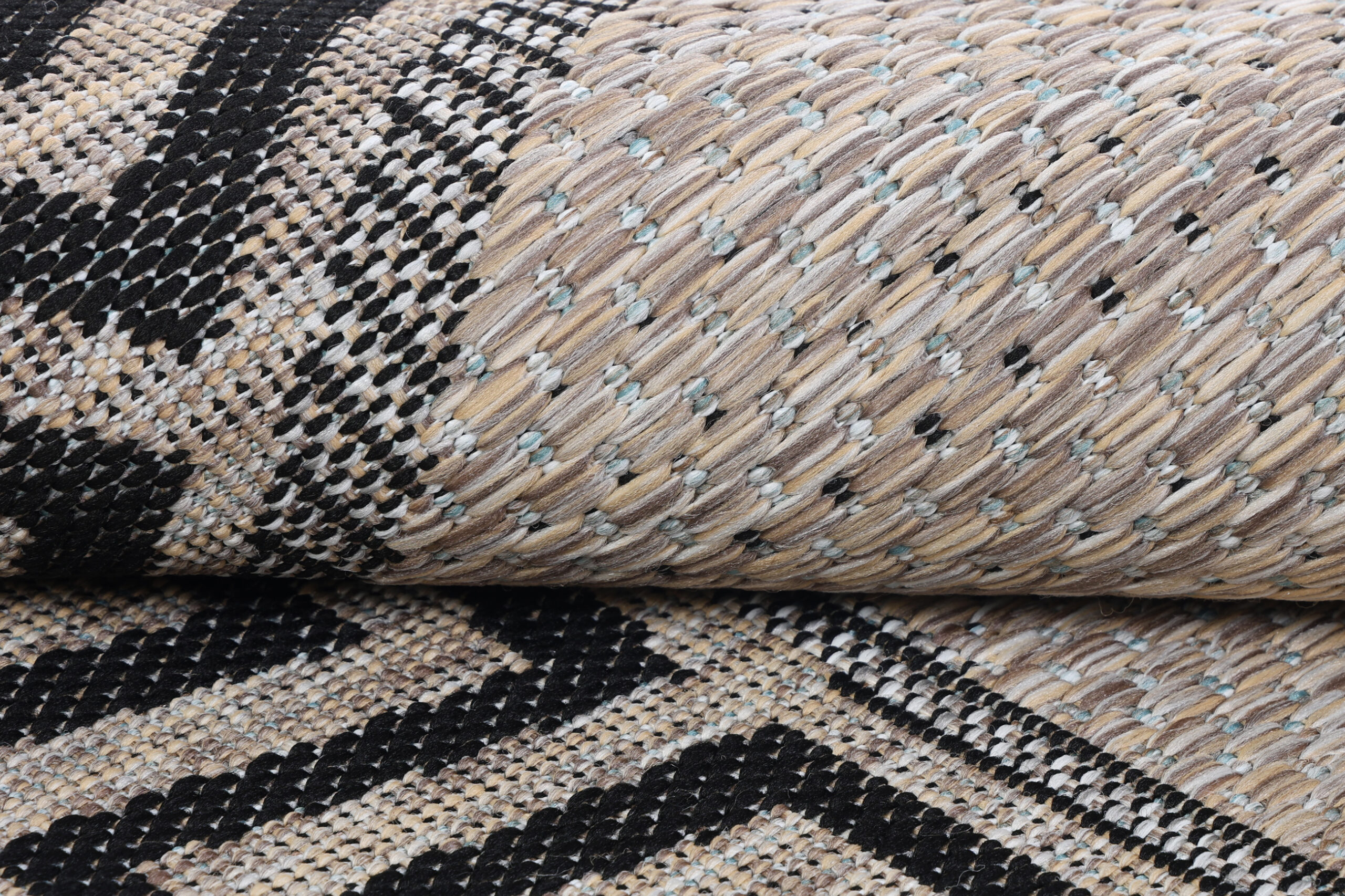 Area Rug Melissa Round Brown Black ZigZag Indoor Outdoor