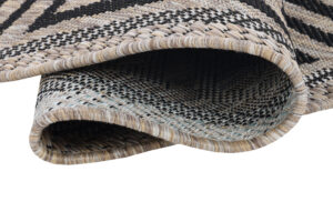 Area Rug Melissa Round Brown Black ZigZag Indoor Outdoor