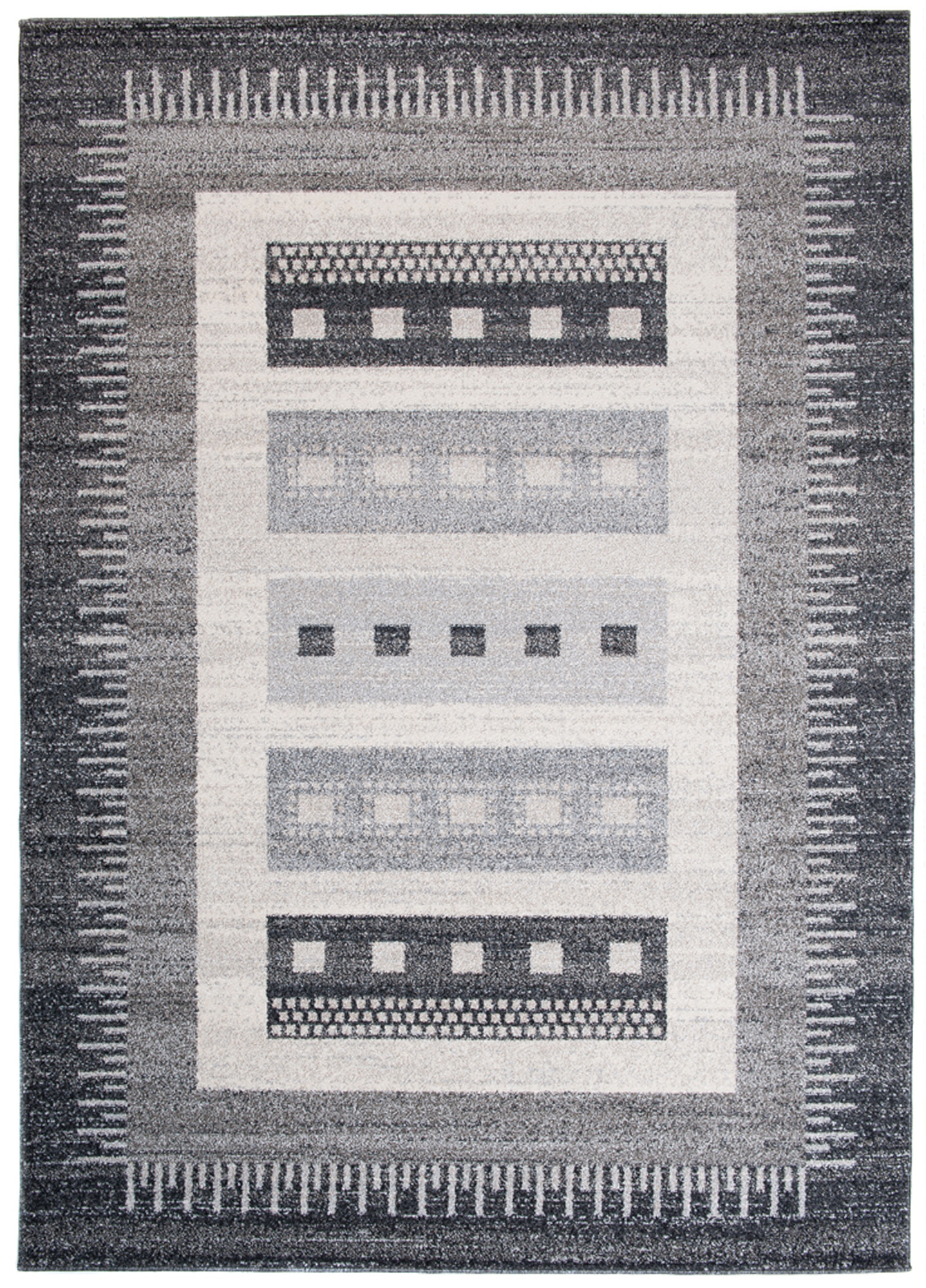 Area Rug Sari Grey Ethnic Frame