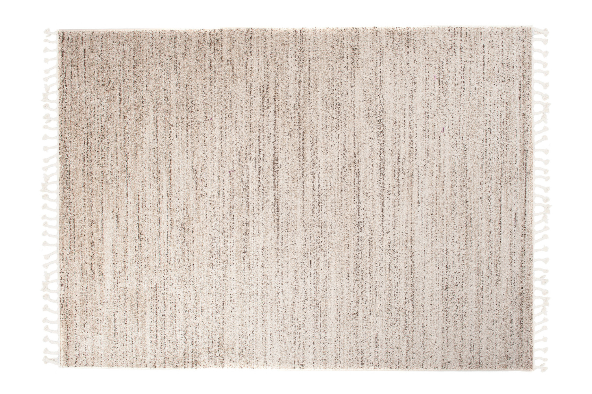Area Rug Sari with Fringes Dark Cream