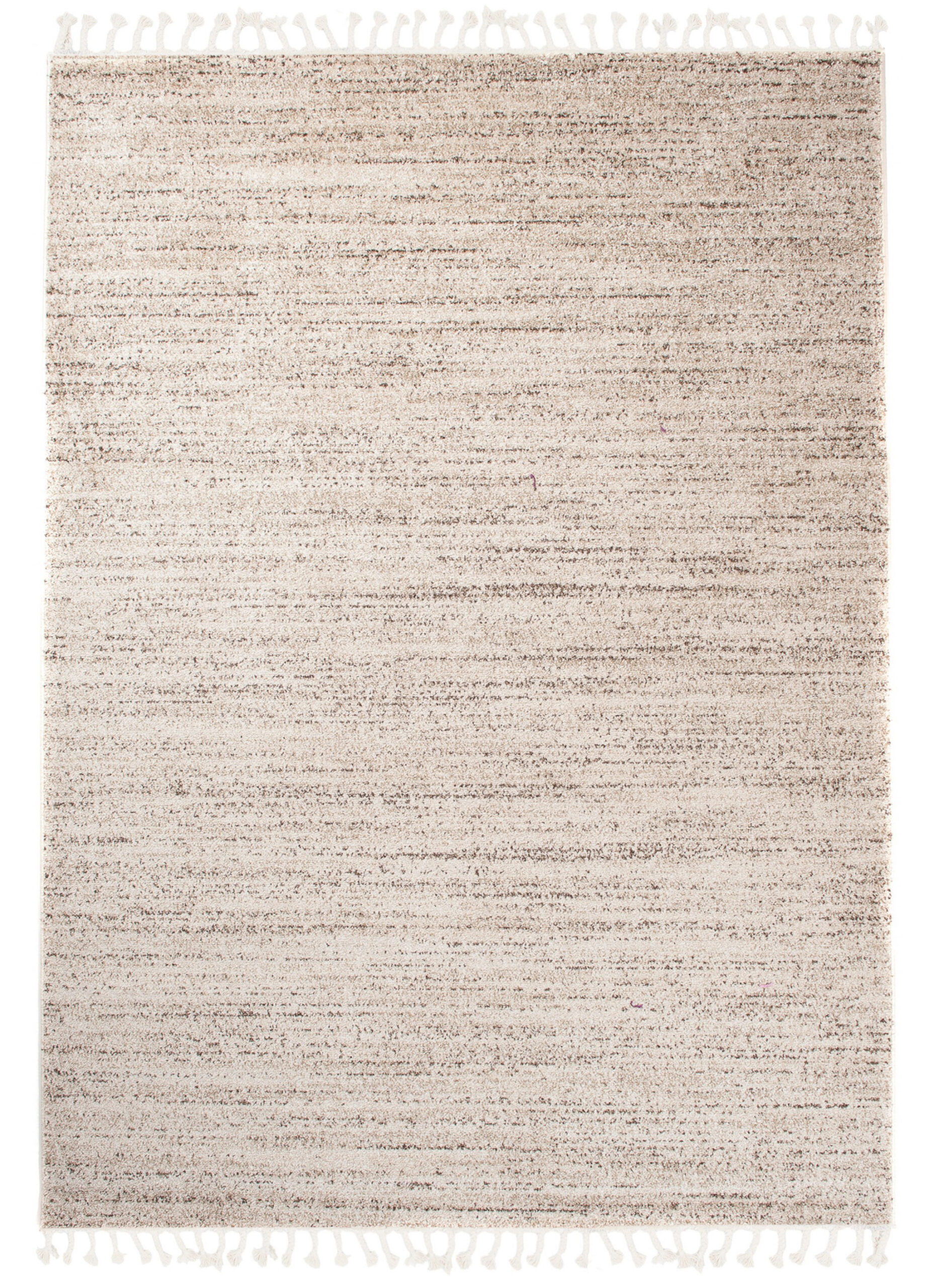 Area Rug Sari with Fringes Dark Cream