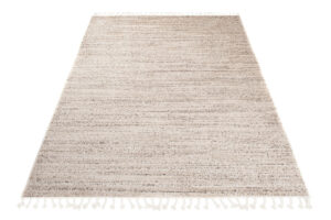 Area Rug Sari with Fringes Dark Cream