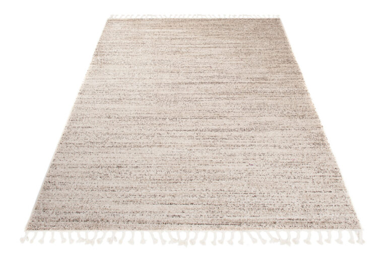 Area Rug Sari with Fringes Dark Cream