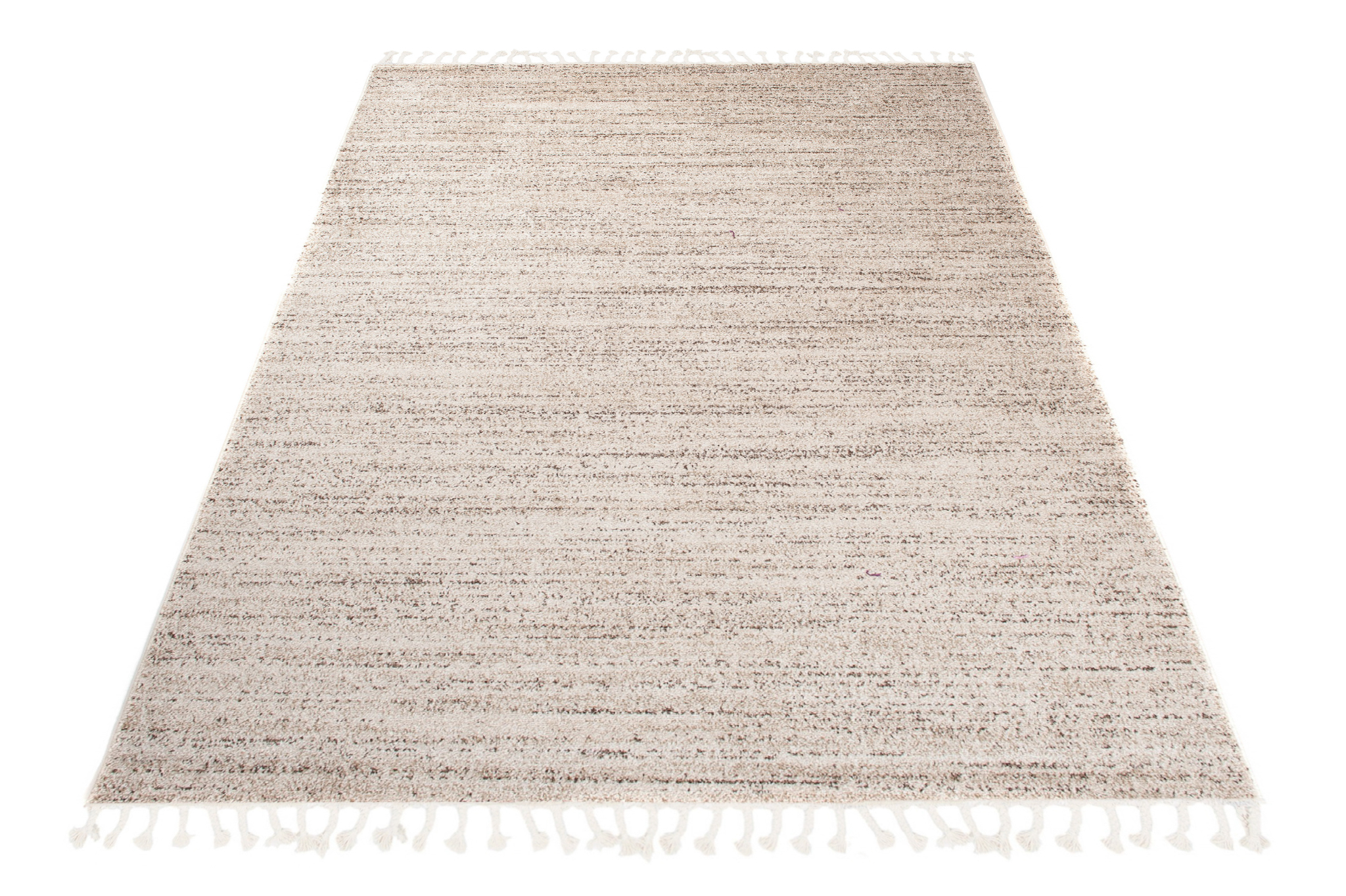 Area Rug Sari with Fringes Dark Cream