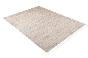Area Rug Sari with Fringes Dark Cream