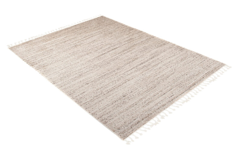 Area Rug Sari with Fringes Dark Cream