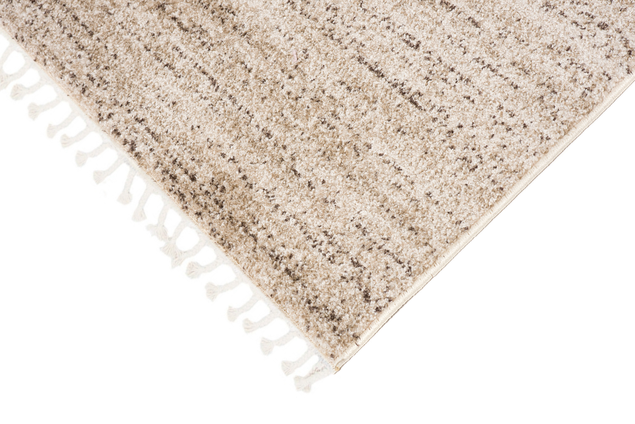 Area Rug Sari with Fringes Dark Cream