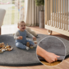 Kids’ Rug Fluffin Round Gray Non-slip