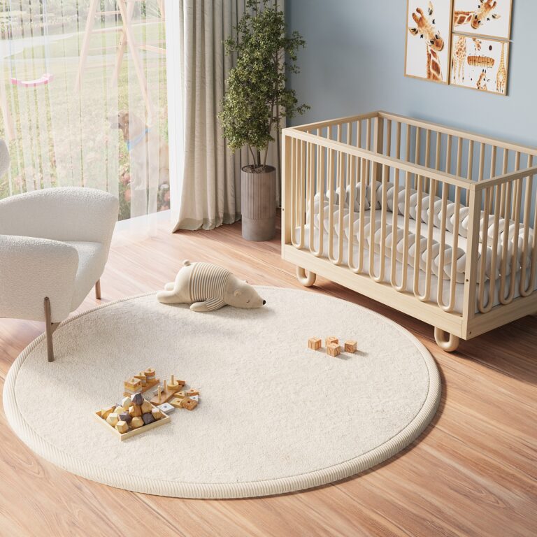 Kids’ Rug Fluffin Round Beige Non-slip