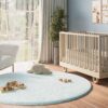 Kids’ Rug Fluffin Round Baby Blue Non-slip