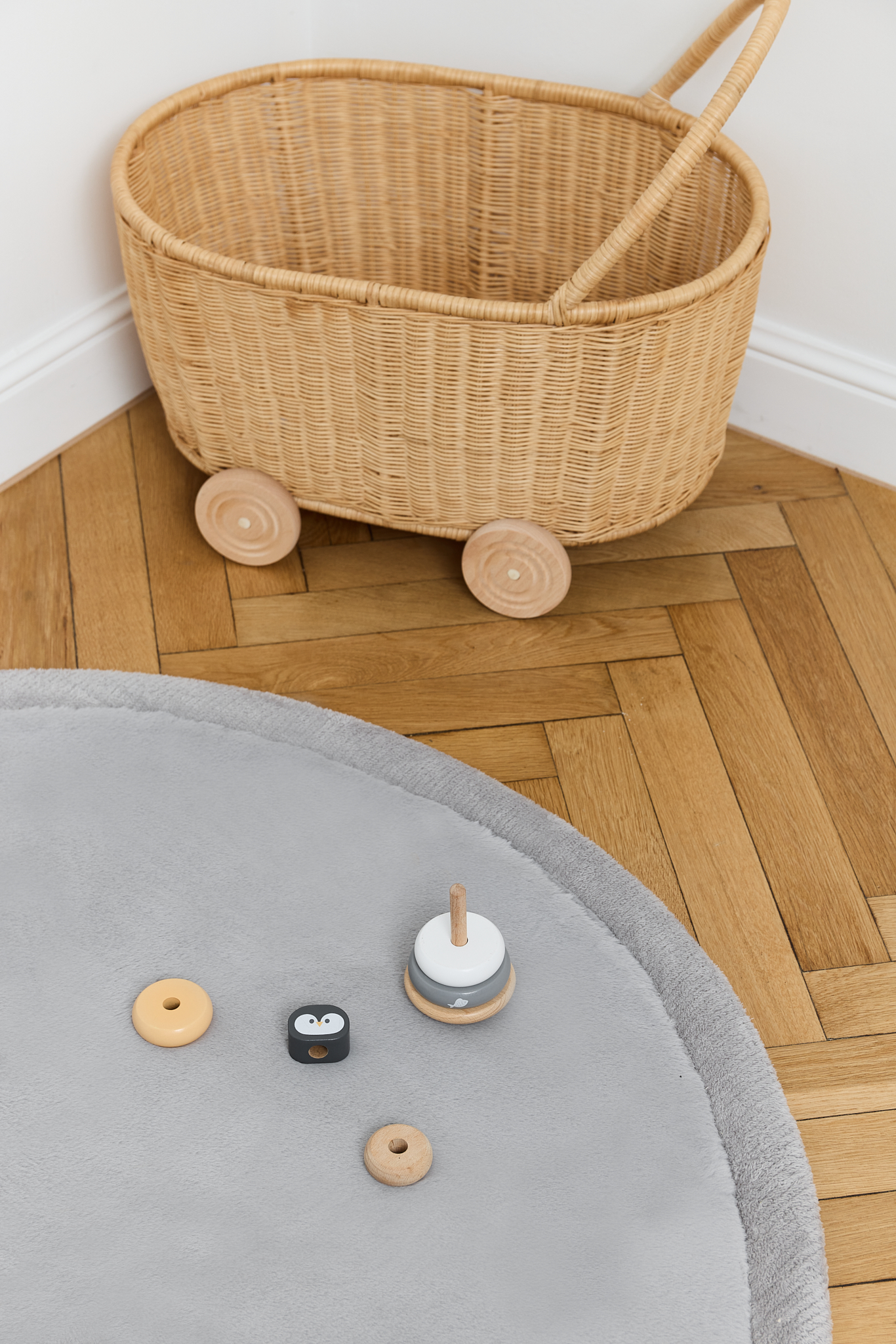 Kids’ Rug Fluffin Round Light Gray Non-slip