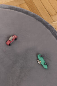 Kids’ Rug Fluffin Round Gray Non-slip