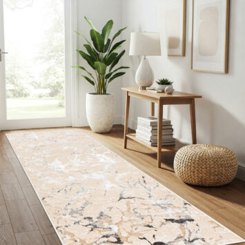 Carpet Runner Crystal Beige Grey Modern