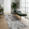Carpet Runner Crystal Dark Grey Beige Abstract
