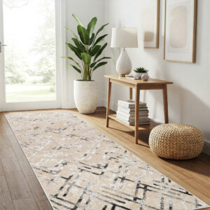 Carpet Runner Crystal Grey ZigZag
