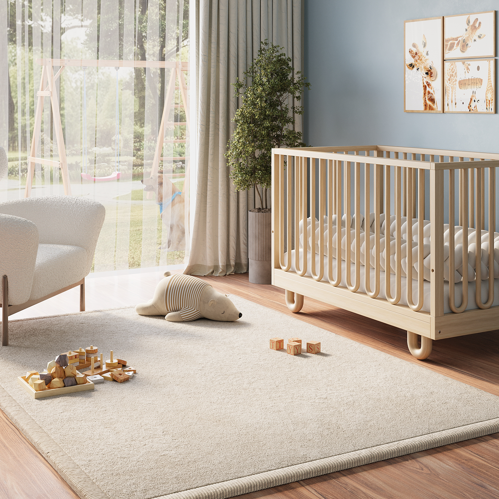 Kids’ Rug Fluffin Beige Non-slip