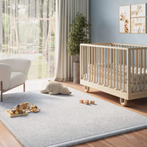 Kids’ Rug Fluffin Light Gray Non-slip