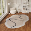 Area Rug Wisp With Irregular Shape Beige