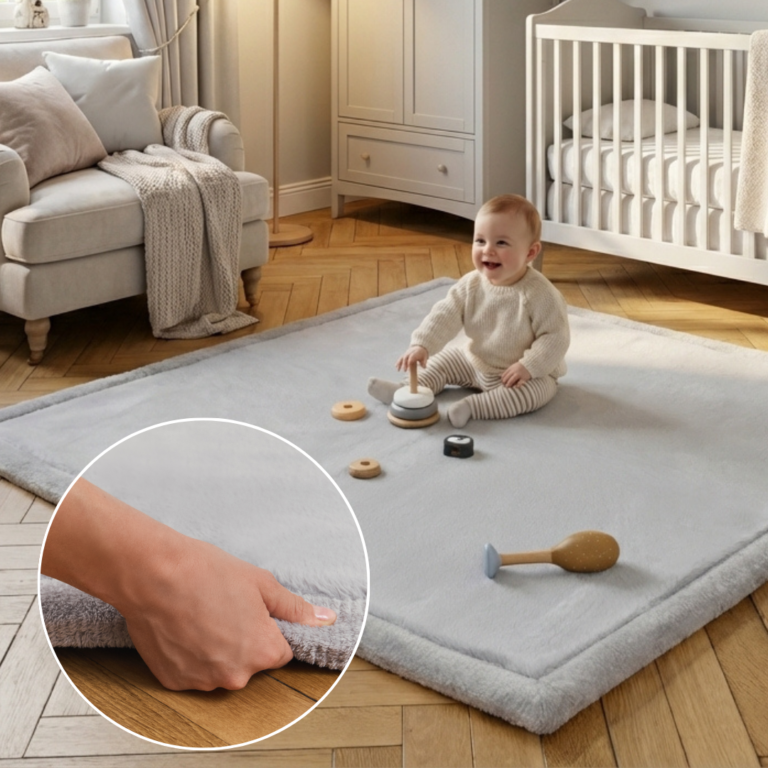 Kids’ Rug Fluffin Square Light Grey