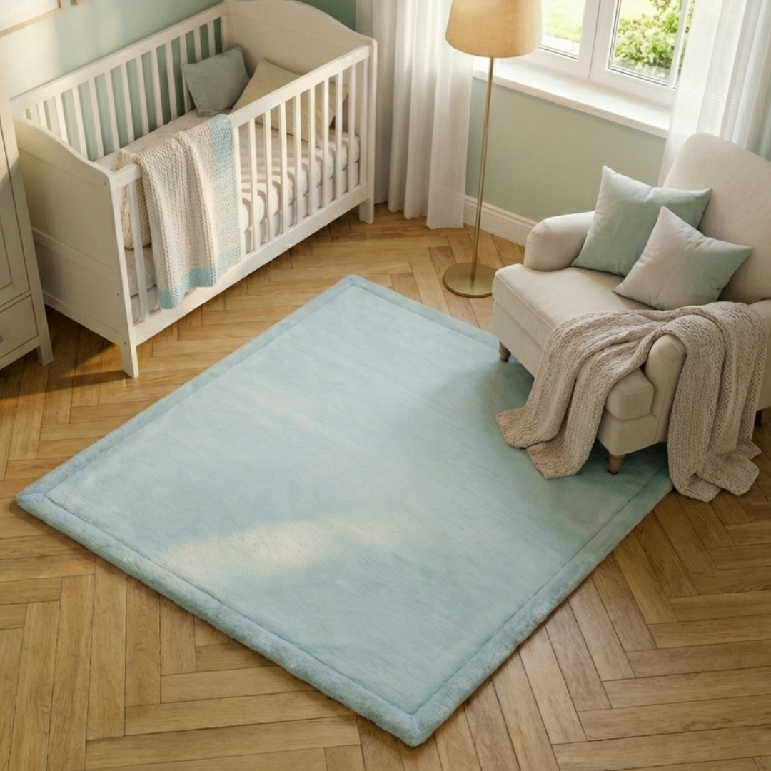 Kids’ Rug Fluffin Square Baby Blue