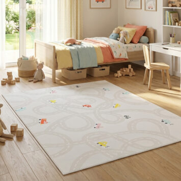 Children’s Rug Snooki Pastel Roads Beige Non-Slip