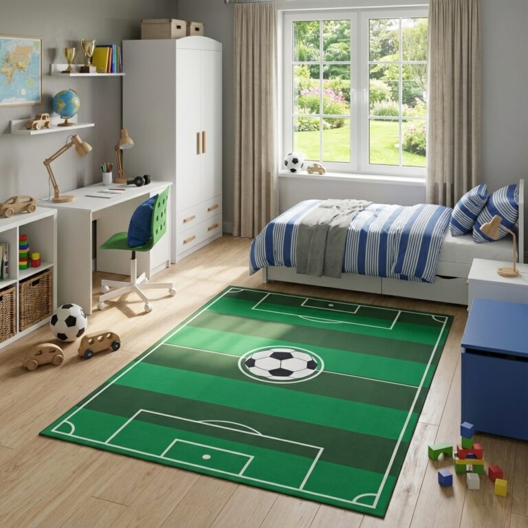 Children’s Rug Snooki Soccer Field Green Non-Slip