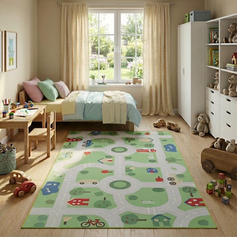 Children’s Rug Snooki City Green Non-Slip