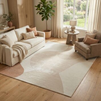 Area Rug Wisp Light Beige Geometric