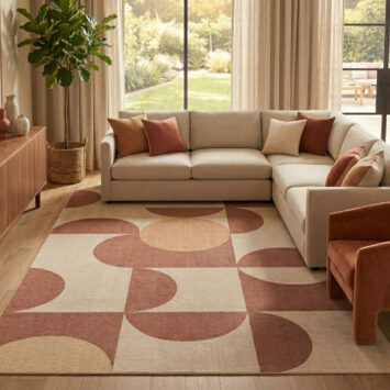 Area Rug Wisp Brown Geometric