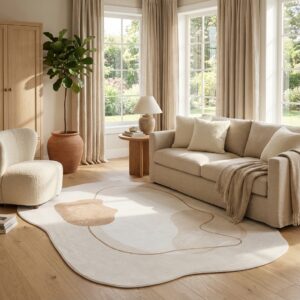 Area Rug Wisp With Irregular Shape Pastel