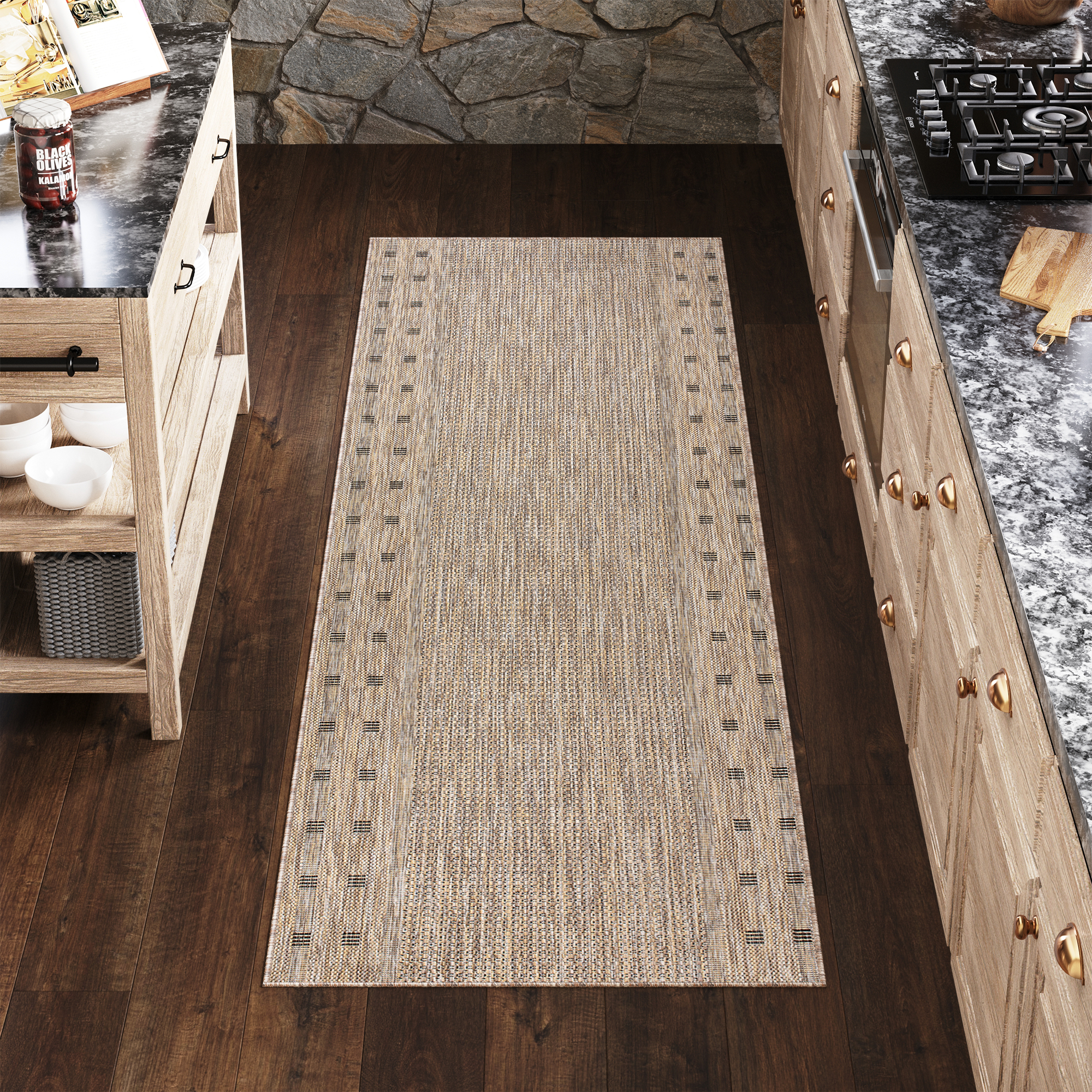 Carpet Runner Melissa Brown Border Indoor Outdoor